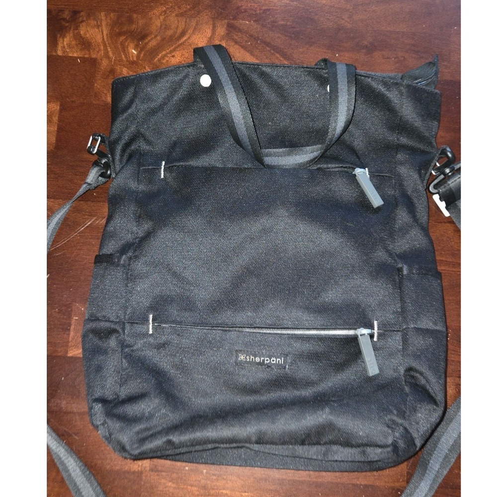 Sherpani Camden Convertible Tote Backpack Black Crossbody Bag Multi-Way Travel